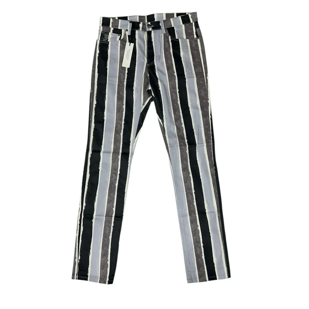Versace Collection‎ Men's Slim Fit Striped Pants Black Gray 32W New